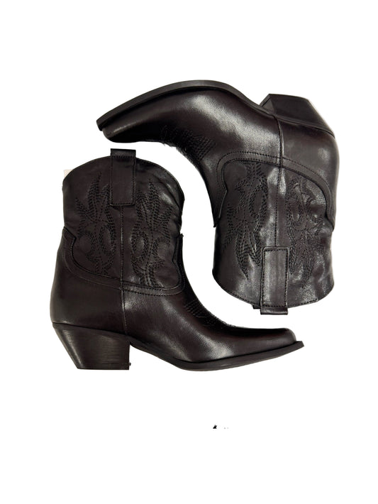 TEXANO BASSO IN PELLE LAVATA